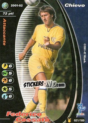 Sticker Federico Cossato - Football Champions Italy 2001-2002 n. u21 - Wizards of The Coast
