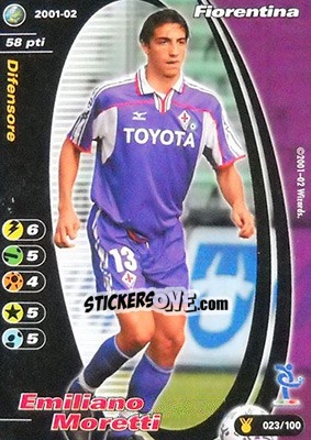 Cromo Emiliano Moretti - Football Champions Italy 2001-2002 - Wizards of The Coast