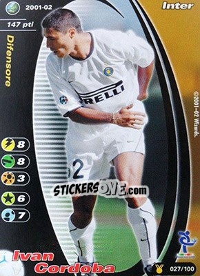 Sticker Ivan Cordoba - Football Champions Italy 2001-2002 n. u27 - Wizards of The Coast