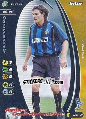 Sticker Andres Guglielminpietro - Football Champions Italy 2001-2002 n. u29 - Wizards of The Coast