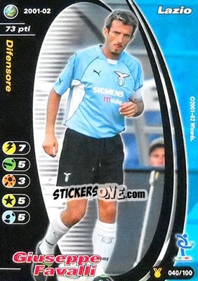 Sticker Giuseppe Favalli - Football Champions Italy 2001-2002 - Wizards of The Coast