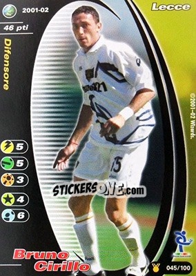Sticker Bruno Cirillo - Football Champions Italy 2001-2002 n. u45 - Wizards of The Coast