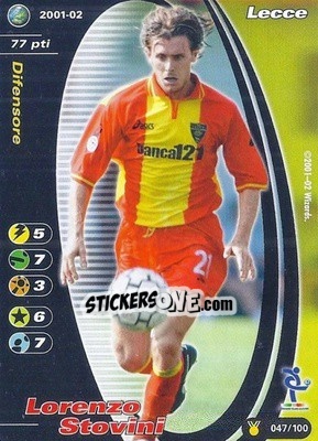 Sticker Lorenzo Stovini - Football Champions Italy 2001-2002 n. u47 - Wizards of The Coast