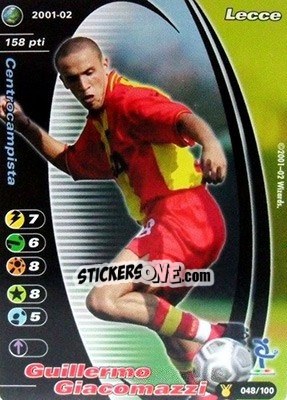 Sticker Guillermo Giacomazzi - Football Champions Italy 2001-2002 n. u48 - Wizards of The Coast