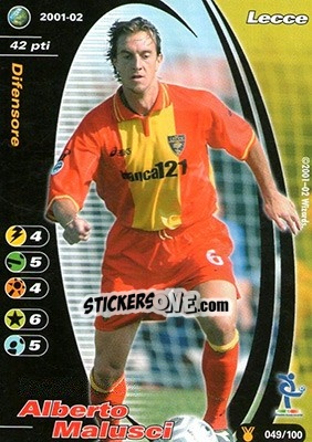 Sticker Alberto Malusci - Football Champions Italy 2001-2002 n. u49 - Wizards of The Coast