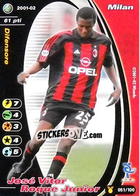 Sticker Josè Roque Junior - Football Champions Italy 2001-2002 n. u51 - Wizards of The Coast