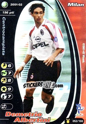 Sticker Demetrio Albertini - Football Champions Italy 2001-2002 n. u52 - Wizards of The Coast