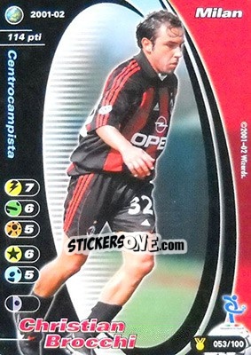 Cromo Cristian Brocchi - Football Champions Italy 2001-2002 n. u53 - Wizards of The Coast
