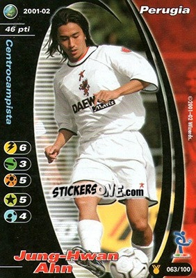 Sticker Jung Hwan Han - Football Champions Italy 2001-2002 n. u63 - Wizards of The Coast
