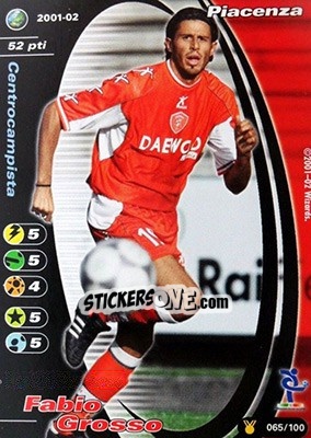 Sticker Fabio Grosso - Football Champions Italy 2001-2002 n. u65 - Wizards of The Coast