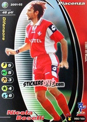 Sticker Nicola Boselli - Football Champions Italy 2001-2002 n. u66 - Wizards of The Coast