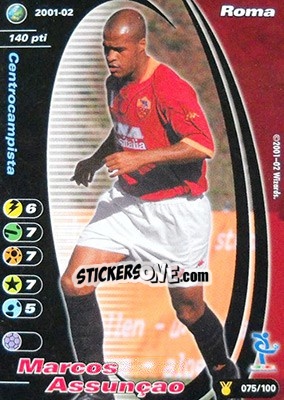 Sticker Marcos Assuncao - Football Champions Italy 2001-2002 n. u75 - Wizards of The Coast
