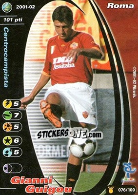 Sticker Gianni Guigou - Football Champions Italy 2001-2002 - Wizards of The Coast