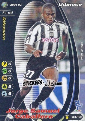 Sticker Jorge Samuel Caballero - Football Champions Italy 2001-2002 n. u81 - Wizards of The Coast