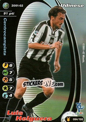 Sticker Luis Helguera - Football Champions Italy 2001-2002 - Wizards of The Coast