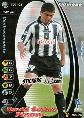 Sticker David Cortes Pizarro - Football Champions Italy 2001-2002 n. u86 - Wizards of The Coast