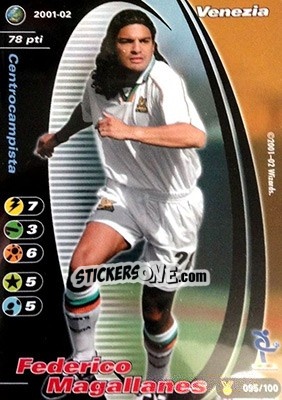 Sticker Federico Magallanes - Football Champions Italy 2001-2002 n. u95 - Wizards of The Coast