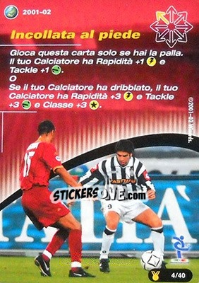 Cromo incollata piede - Football Champions Italy 2001-2002 - Wizards of The Coast