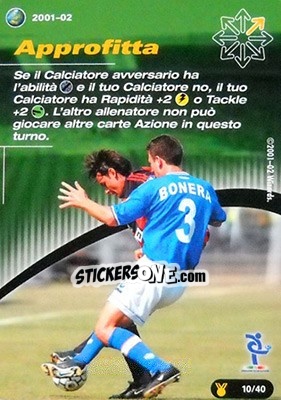 Sticker Approfitta - Football Champions Italy 2001-2002 n. uT10 - Wizards of The Coast