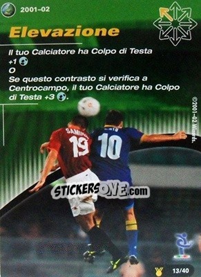 Sticker Elevazione - Football Champions Italy 2001-2002 n. uT13 - Wizards of The Coast