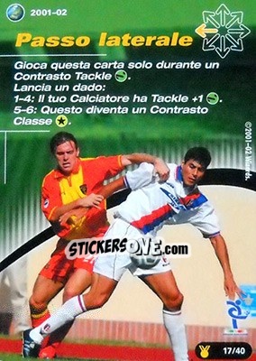 Sticker Passo laterale - Football Champions Italy 2001-2002 n. uT17 - Wizards of The Coast