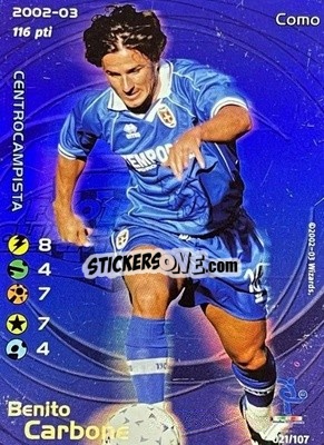 Sticker Benito Carbone - Football Champions Italy 2002-2003 n. 21 - Wizards of The Coast