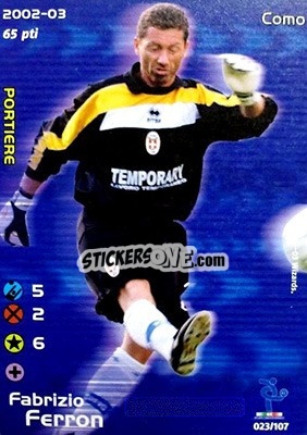 Figurina Fabrizio Ferron - Football Champions Italy 2002-2003 - Wizards of The Coast