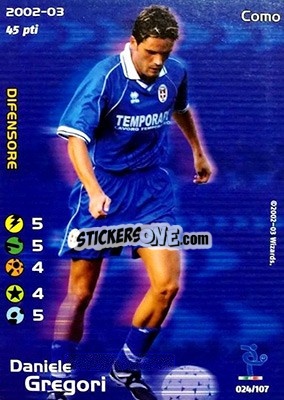 Sticker Daniele Gregori - Football Champions Italy 2002-2003 - Wizards of The Coast