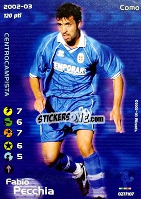 Figurina Fabio Pecchia - Football Champions Italy 2002-2003 - Wizards of The Coast