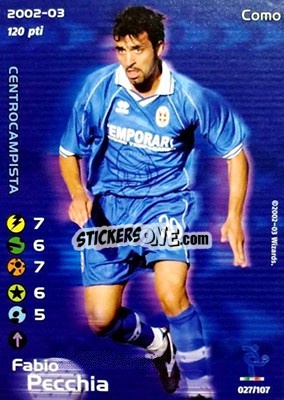 Sticker Fabio Pecchia - Football Champions Italy 2002-2003 n. 27 - Wizards of The Coast