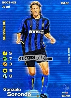 Sticker Gonzalo Sorondo - Football Champions Italy 2002-2003 - Wizards of The Coast