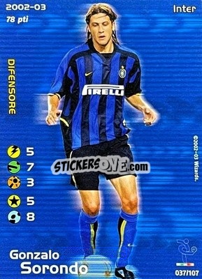 Sticker Gonzalo Sorondo - Football Champions Italy 2002-2003 n. 37 - Wizards of The Coast