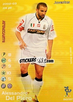 Sticker Alessandro Del Piero - Football Champions Italy 2002-2003 n. 45 - Wizards of The Coast