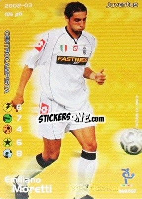 Figurina Emiliano Moretti - Football Champions Italy 2002-2003 - Wizards of The Coast