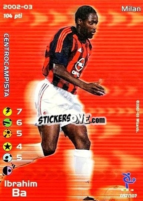Sticker Ibrahim Ba - Football Champions Italy 2002-2003 - Wizards of The Coast