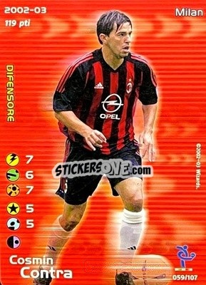 Sticker Cosmin Contra - Football Champions Italy 2002-2003 n. 59 - Wizards of The Coast