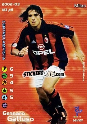 Figurina Gennaro Gattuso - Football Champions Italy 2002-2003 - Wizards of The Coast