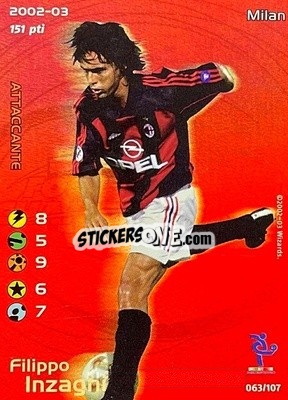 Sticker Filippo Inzaghi - Football Champions Italy 2002-2003 n. 63 - Wizards of The Coast