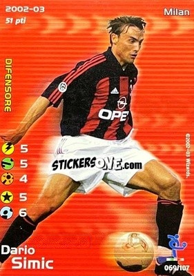 Sticker Dario Simic - Football Champions Italy 2002-2003 - Wizards of The Coast