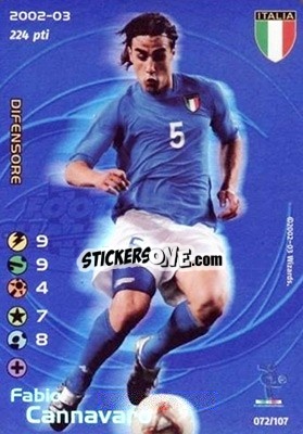 Sticker Fabio Cannavaro - Football Champions Italy 2002-2003 n. 72 - Wizards of The Coast