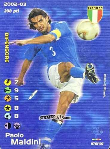 Figurina Paolo Maldini - Football Champions Italy 2002-2003 n. 76 - Wizards of The Coast