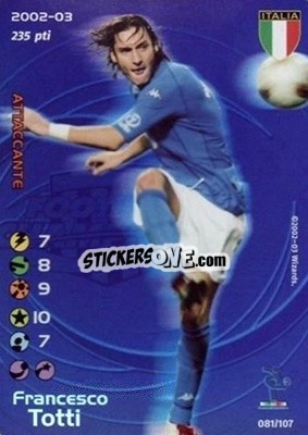 Figurina Francesco Totti - Football Champions Italy 2002-2003 - Wizards of The Coast
