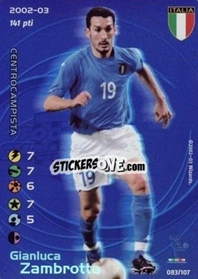 Sticker Gianluca Zambrotta - Football Champions Italy 2002-2003 - Wizards of The Coast