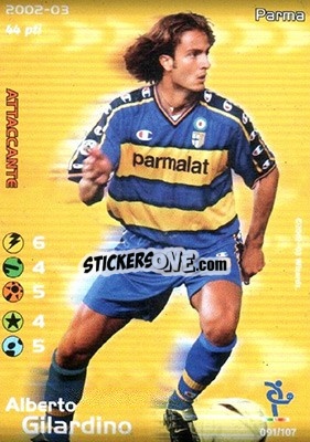 Figurina Alberto Gilardino - Football Champions Italy 2002-2003 - Wizards of The Coast