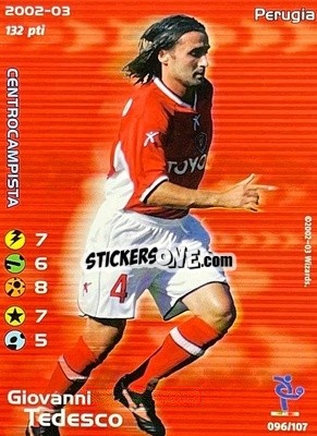 Sticker Giovanni Tedesco - Football Champions Italy 2002-2003 - Wizards of The Coast