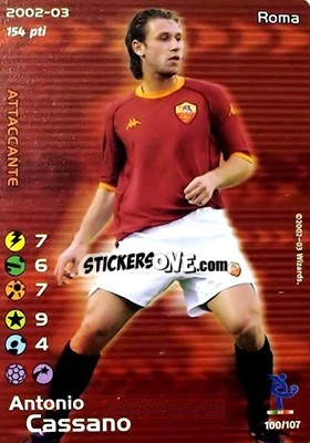 Sticker Antonio Cassano - Football Champions Italy 2002-2003 n. 100 - Wizards of The Coast