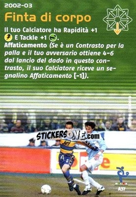 Sticker Finta di corpo - Football Champions Italy 2002-2003 n. A37 - Wizards of The Coast