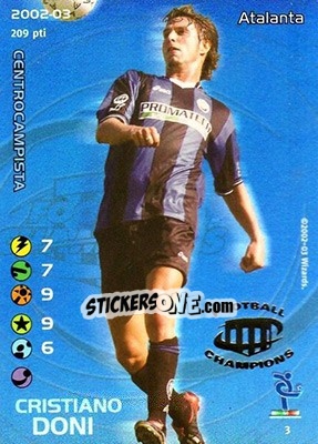 Sticker Cristiano Doni - Football Champions Italy 2002-2003 n. P3 - Wizards of The Coast