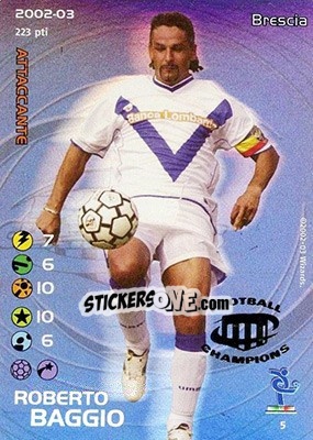 Sticker Roberto Baggio - Football Champions Italy 2002-2003 - Wizards of The Coast