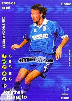 Sticker Jonathan Binotto - Football Champions Italy 2002-2003 - Wizards of The Coast